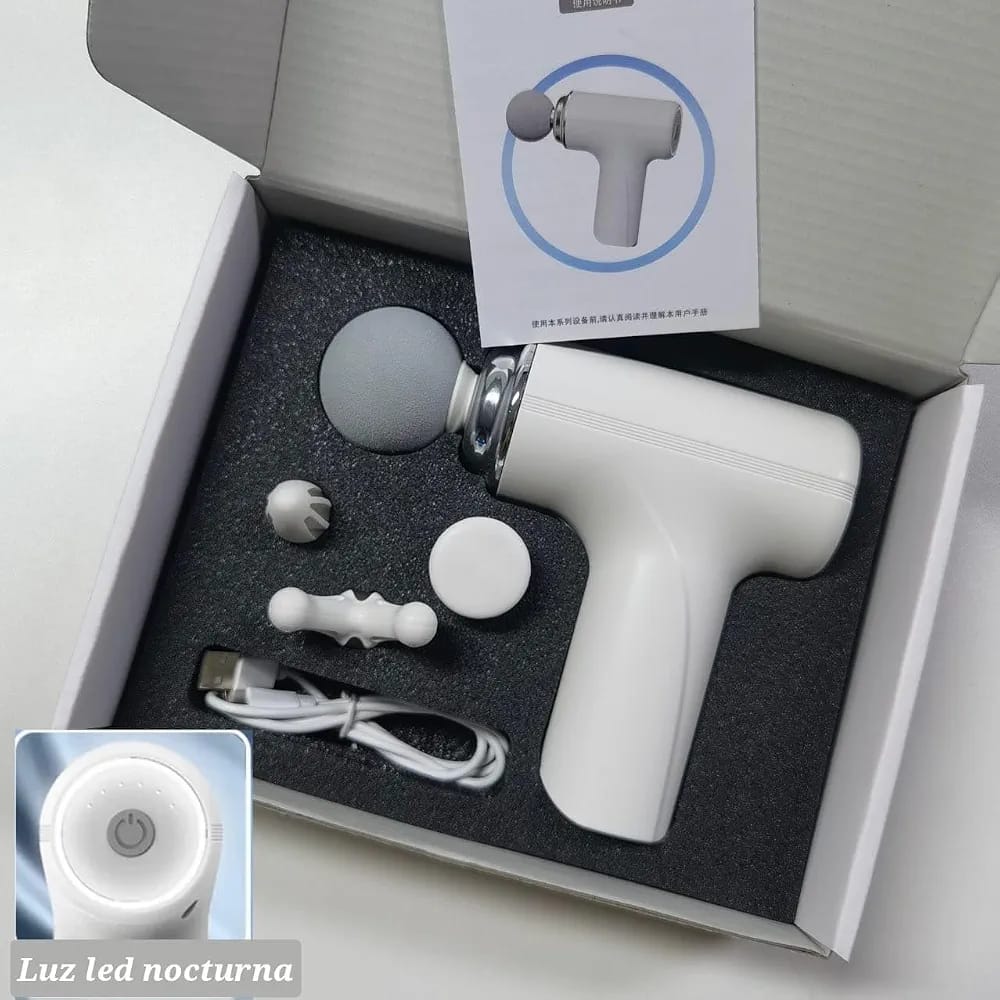 4-in-1 Rechargeable Massage Gun – Multi-Functional Deep Tissue Body Massager with 4 Massage Heads