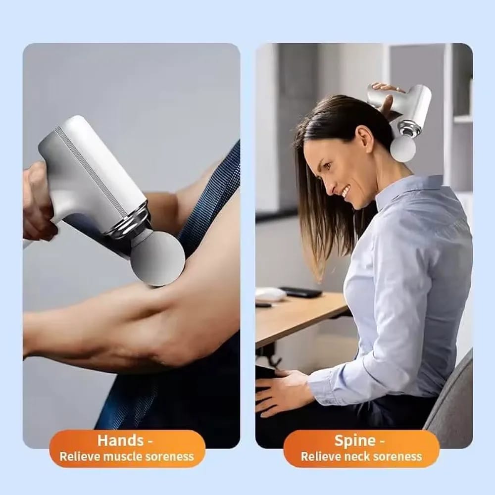 4-in-1 Rechargeable Massage Gun – Multi-Functional Deep Tissue Body Massager with 4 Massage Heads
