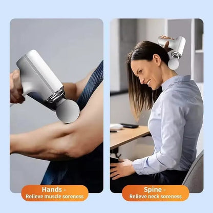 4-in-1 Rechargeable Massage Gun – Multi-Functional Deep Tissue Body Massager with 4 Massage Heads