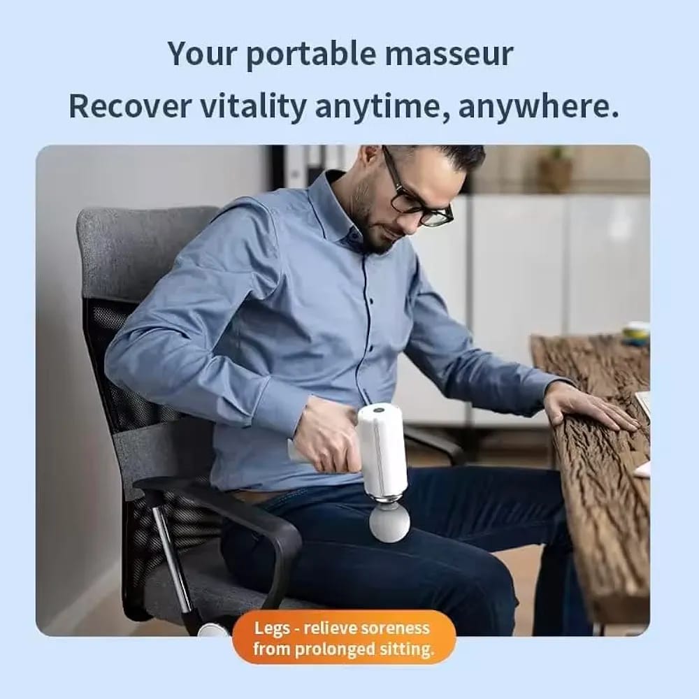 4-in-1 Rechargeable Massage Gun – Multi-Functional Deep Tissue Body Massager with 4 Massage Heads