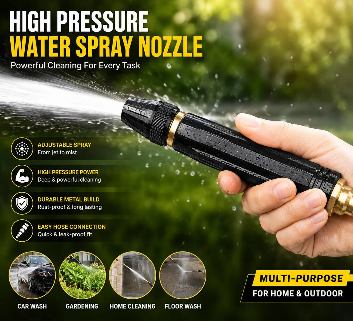 High-Pressure Plastic Hose Nozzle Spray Gun