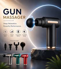 4-in-1 Rechargeable Massage Gun – Multi-Functional Deep Tissue Body Massager with 4 Massage Heads