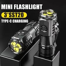 Powerful 3 LED Super Bright Mini Flashlight Rechargeable Portable Torch with Magnet