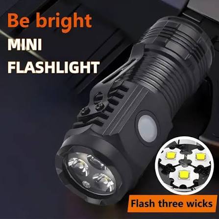 Powerful 3 LED Super Bright Mini Flashlight Rechargeable Portable Torch with Magnet