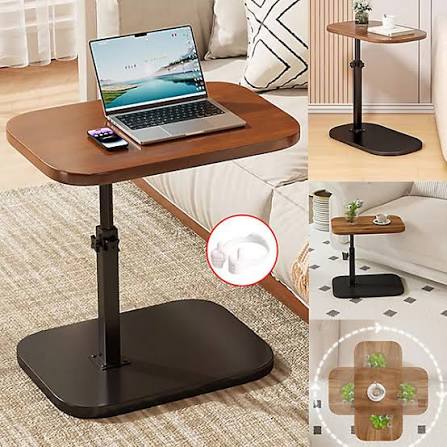 Height Adjustable C-Shaped Side Table